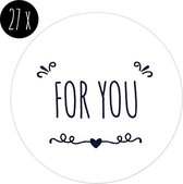 27x Sticker | FOR YOU | 35 mm | wit & zwart