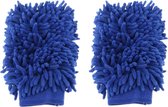 Dubbelzijdig Chenille Microvezel Schoonmaak Handschoen (Blauw) - Microfiber Auto Schoonmaakhandschoen - Autowashandschoen Doek - Autowas Washandschoen Handdoek - Huishoudhandschoen - Huishoud