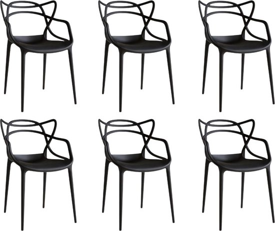 vegetarisch Vulkaan Ru MOWELLI - 6 stoelen 'Kartell Master Style' Zwart - Set van 6 stoelen |  bol.com