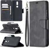 Nokia 2.4 hoesje - MobyDefend Wallet Book Case Met Koord - Zwart - GSM Hoesje - Telefoonhoesje Geschikt Voor: Nokia 2.4