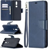 Nokia 2.4 hoesje - MobyDefend Wallet Book Case Met Koord - Blauw - GSM Hoesje - Telefoonhoesje Geschikt Voor: Nokia 2.4