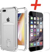 YPCd® Apple iPhone 7 Plus - 8 Plus Pasjeshouder - Shock Case Transparant