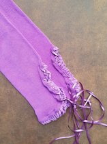 Legging met veterlint aan de achterkant - violet paars - maat 134/146
