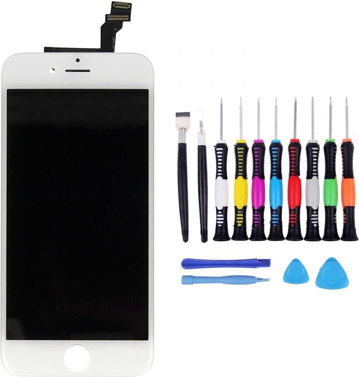 Voor iPhone 6 Scherm wit - met 16-delig professionele reparatiekit