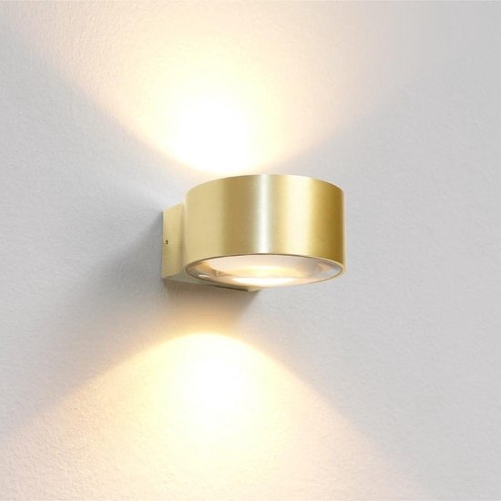 Wandlamp Hudson Goud - Ø11cm - LED 2x4W 2700K 2x360lm - IP20 > wandlamp  binnen goud |... | bol.com