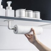 Keuken Rol Houder- Zelfklevende - Accessoires - Onder Kast- Papierrol Rack- Handdoek - Houder - Wit _ Tissue Hanger - Opslag Rek Voor Badkamer - Wc