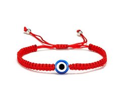 WiseGoods Premium Geluks Armband - Boze Oog - Nazar - Evil Eye - Handgemaakt - Cadeau - Rood & Blauw - Verstelbaar - One Size