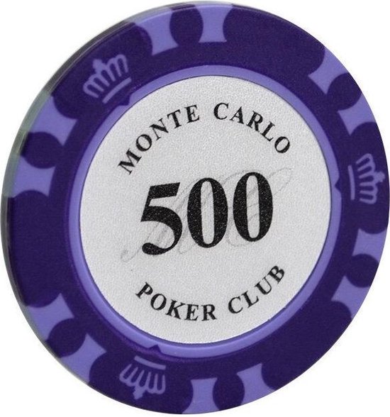 Afbeelding van het spel 5 stuk Professionele Upscale Klei Casino Texas Poker Chips 14G waarde 500
