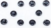 Cose - 10 drukkers zwart metaal - 10 mm - drukkers nikkelvrij - rvs drukker black coating - drukknopen