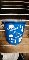 Emmer - Tekst - 5 liter - Mama's Poets emmer - Blauw - Kado - Gift