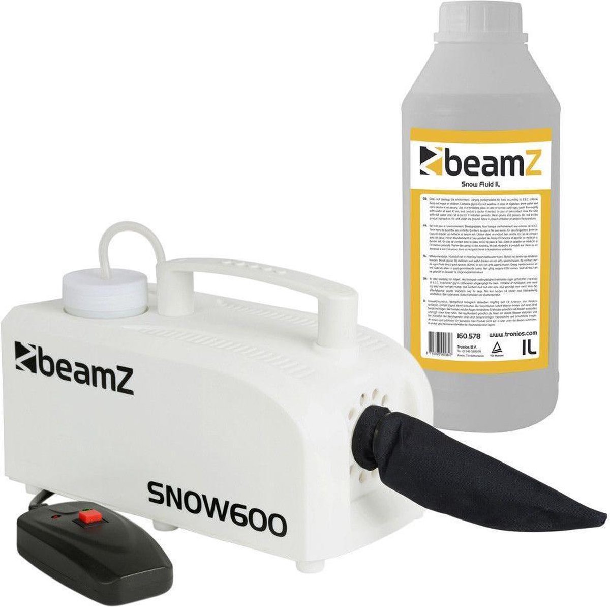 Sneeuwmachine - BeamZ SNOW600 - inclusief 1 liter sneeuwvloeistof - 