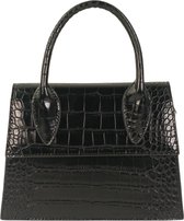 Mini-hand/crossbodytasje croco Flora & Co zwart