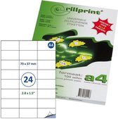 Rillprint A4 Stickervellen - Verzendetiketten Stickers - 24 Per Vel - 70x37MM