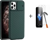 GSMNed – iPhone 12 Pro Max Groen – hoogwaardig siliconen Case Groen – iPhone 12 Pro Max Groen – hoesje voor iPhone Groen – shockproof – camera bescherming – met screenprotector iPh