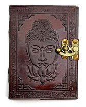 Buddha with Lotus Flower Leather Journal