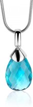Zinzi zilveren hanger peervorm turquoise ZIH1171T