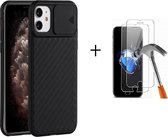 GSMNed – iPhone 12 Mini Zwart – hoogwaardig siliconen Case Zwart – iPhone 12 Mini Zwart – hoesje voor iPhone Zwart – shockproof – camera bescherming – met screenprotector iPhone 12
