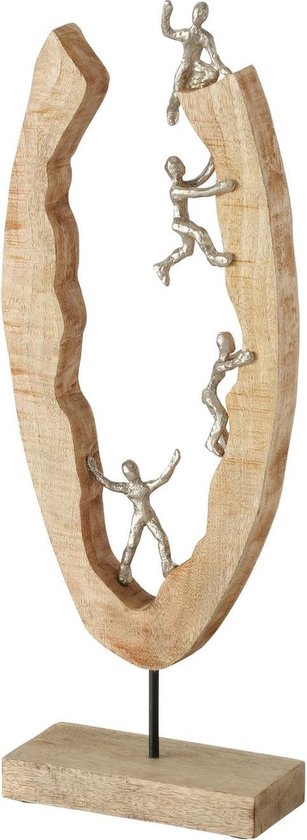 beeld - sculptuur - samen zijn - mango hout met aluminium 58 cm