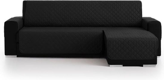 Duo quilt Chaise Longue rechts – Bankbeschermer – 280cm breed – Zwart – Vochtafstotend – OekoTex keurmerk