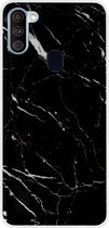 ADEL Siliconen Back Cover Softcase Hoesje Geschikt voor Samsung Galaxy A11/ M11 - Marmer Zwart