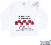VIB® - Rompertje prematuur luxe katoen - Brabander wit (0-3 m) - Babykleertjes - romper - rompertjes - rompertjes met tekst - baby cadeau - baby aankondiging - overslagromper
