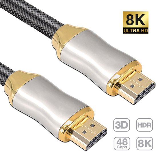 HDMI 2.1 kabel - Ultra high speed - 8K (30 Hz) - 4K (60 Hz) - Full HD 1080p  - Ethernet... | bol.com