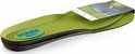 Groene Bekina instapzolen met blauw logo en maatindicatie.