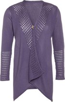Knit Factory April Gebreid Dames Vest - Violet - 40/42 - Houten sluiting