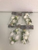 Bloemdecoratie - twee bloemen per pakje - vier pakjes - witte bloemen