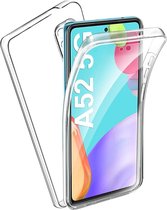 Hoesje Geschikt Voor Samsung Galaxy A52 Hoesje Dual TPU Case 360° Cover 2 in 1 Case ( Voor en Achter) Transparant
