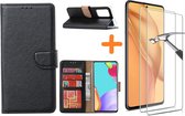 Samsung A52 hoesje bookcase Zwart - Samsung Galaxy A52 5G hoesje wallet cover met Pasjeshouder - 2x Samsung A52 screenprotector