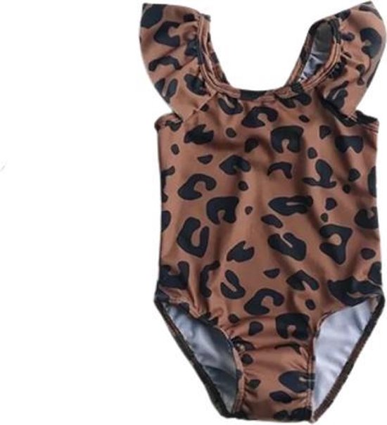 Badpak meisjes - Luipaardprint – Bruin – Zwempak meisjes – (Leeftijd ca. 3  – 4 jaar) | bol.com