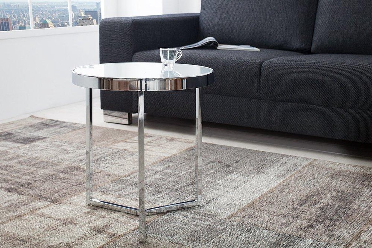 Design bijzettafel Original ASTRO 45cm chroom wit salontafel
