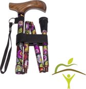 Pluviose wandelstok opvouwbaar met houten handvat - verschillende kleuren verkrijgbaar- Manon