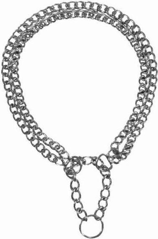TRIXIE HALSBAND HOND HALFSLIP KETTING MET 2 RIJEN
