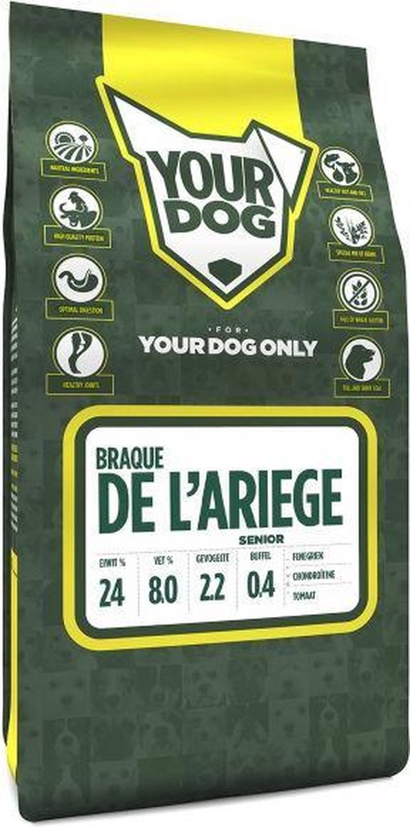 Yourdog Hondenvoer Yourdog - Braque De L'Ariege Senior - Buffel, Kip, 3kg