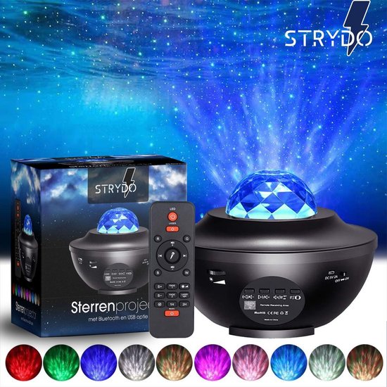 Strydo 2 in 1 Sterren Projector - Bluetooth - Galaxy Projector -  Sterrenhemelprojector... | bol.com