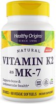Vitamine K2 as MK-7, Natural, 100 mcg, 60 Veggie Softgels - Healthy Origins
