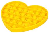 Geel Hartpatroon Volwassen Kinderen Pop Bubble Speelgoed Eenvoudig Dimple Speelgoed Pop It Antistress Stress Reliever Game