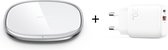 Draadloze Oplader 15 watt + USB adapter- Wit - Wireless Charger - Qi Draadloze Oplader iPhone 13 / 12 / 11 / X / XS / XR / 8 - Oplader Samsung S21 / S20 / S10 / S9 / S8 / S7 - Huaw