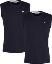 Donnay T-shirt zonder mouw - 2 Pack - Tanktop - Sportshirt - Heren - Maat L - Donker blauw