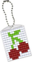 Pixel hobby 10 blanco sleutelhangers met kettinkje