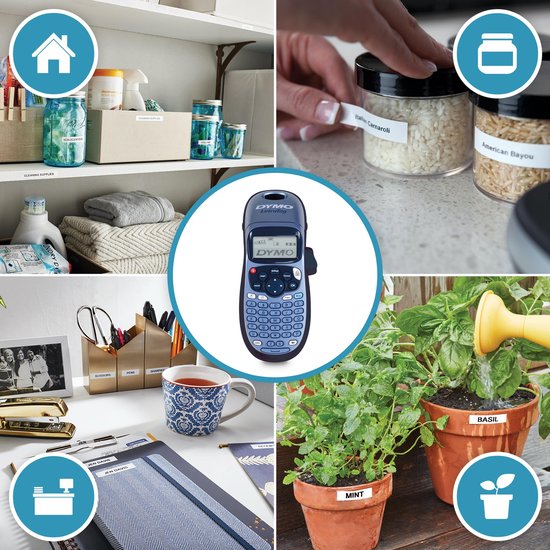 DYMO LetraTag LT-100H Labelprinter - Labelmaker met ABC-toetsenbord voor thuis en op kantoor - Blauw
