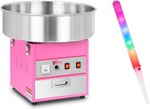 Suikerspinmachine met suikerspin LED sticks - 52 cm - 1.200 W - 50 stuks
