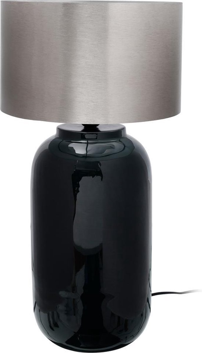 Tafellamp Art Deco 725 donkergroen / zilver Hoogte lampenkap 18 cm, harmonieuze lichtstroom, extravagant design - Kayoom