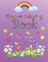 Flowers coloring book for kids ages 4-8