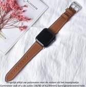 Bruin Kunst Lederen Wearable Band geschikt voor Apple Watch 1, 2, 3, 4, 5, 6, 7, 8, SE & Nike+, 38mm & 40mm "Vrouwenbreedte" Series – Maat: zie maatfoto - Leer - Leder - Leren Smartwatchbandje - Brown