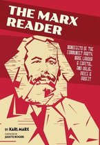 De kaft van "The Marx Reader" met een gestileerde afbeelding van Karl Marx in rood en beige.