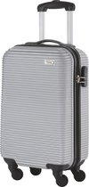 TravelZ Horizon Handbagagekoffer - 54cm Handbagage Trolley met gevoerde binnenkant - Zilver-Grijs