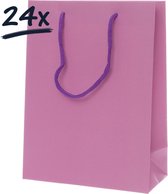 24st. stevige draagtassen papier (18x24x8,5)cm | zak | cadeautasje | gift bag | verpakking | gedraaid koord greep